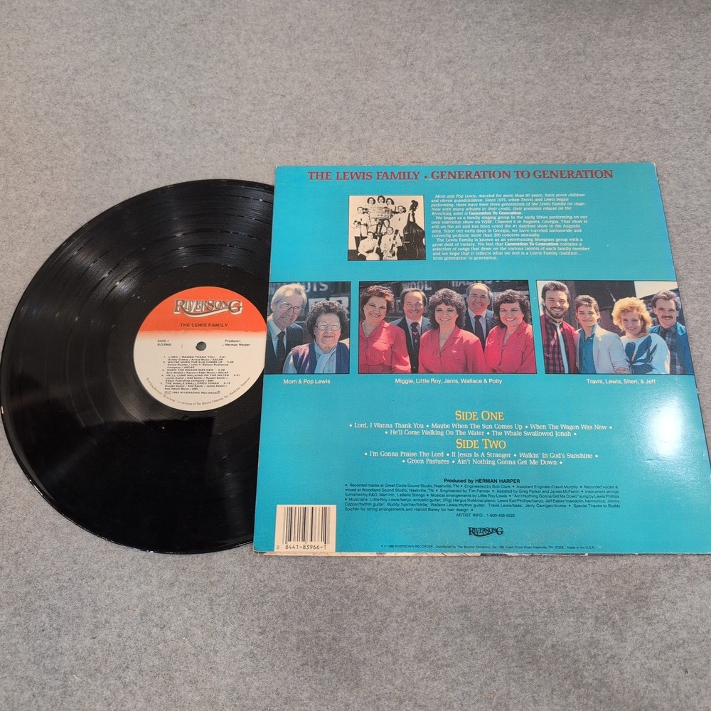 The Lewis Family Generation to Generation Vinyl LP Riversong Bluegrass - Picture 2 of 2